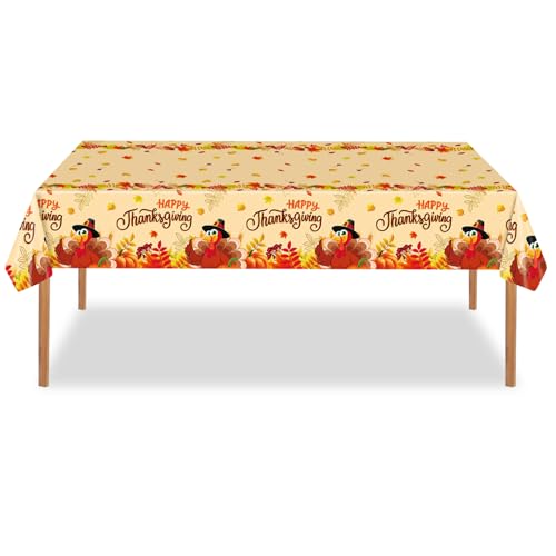 ALLY-MAGIC Y4HJZB Tischdecke für Thanksgiving, Herbst-Tischdecke, Kunststoff, abwischbar, für Herbst, Party, Tischdekoration, 137 x 274 cm, 2 Stück von ALLY-MAGIC