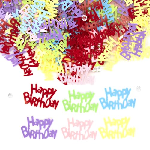 Happy Birthday Konfetti, buntes Tischkonfetti, metallische Glitzerfolie, Stern-Tischkonfetti-Pailletten für Kinder und Erwachsene, Geburtstagsparty-Dekoration, Tisch-Party-Dekorationen, Y3CSSR von ALLY-MAGIC