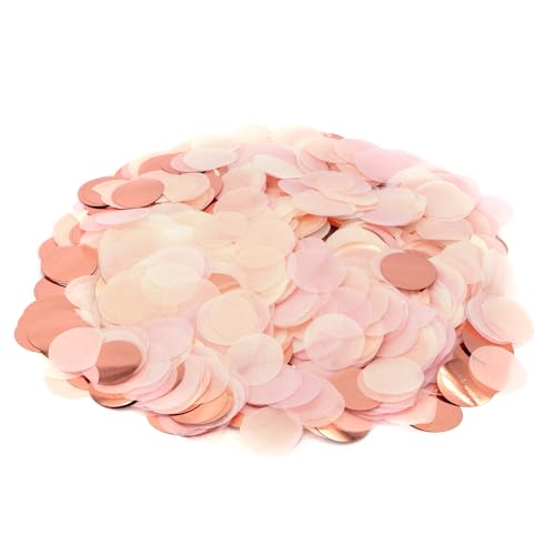 Konfetti Hochzeit Mehrfarbig,5000 Stück Konfetti Rund,Konfetti Papier Pastell,Streudeko Geburtstag Hochzeit,Glitzer Tischdeko für Karneval,Taufe,Party,Valentinstag,Baby Shower Deko E6QQTCYP(Rosa&Gold) von ALLY-MAGIC