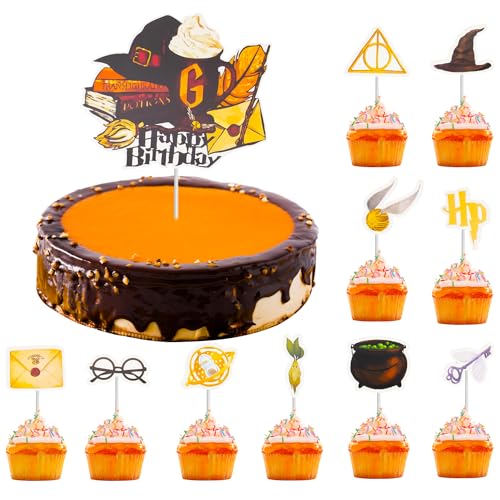 ALLY-MAGIC Magical Tortendeko, Glitter Wizard Cupcake Topper, Magier Geburtstag kuchen deko, Magic Theme Inspiriert Tortenaufleger für Junge Mädchen Party Dekoration E6-MFZTDGZS von ALLY-MAGIC