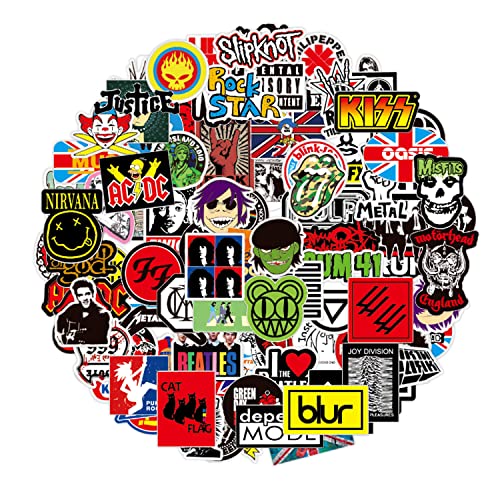 Rock-Musikband-Aufkleber, 100 Stück, Vinyl, wasserdicht, modische Hip-Hop-Aufkleber, Graffiti-Aufkleber für Teenager, Erwachsene, Laptop, Wasserflasche, Motorrad, Fahrrad, Skateboard, Gepäck, Y4-YGTZ von ALLY-MAGIC