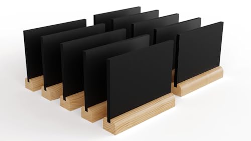 ALLboards Mini doppelseitige Kleine Tafeln 10 Stück Set mit Staffelei, Rechteck, Kreidetafel von ALLboards