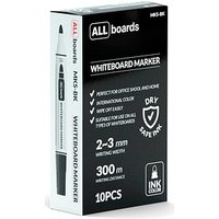 ALLboards Whiteboard-Marker-Set schwarz 2,0 - 3,0 mm, 10 St. von ALLboards