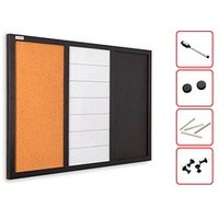 ALLboards Whiteboard-Pinnwand 3-in-1 Kombitafel 60,0 x 40,0 cm Textil schwarz von ALLboards