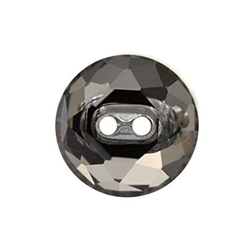 ALMLNLL Knöpfe für Basteln 10 Stück, 12 mm, Glastyp, runde Strasssteine, Kristallknöpfe, Stoffdekoration/Bekleidung, Nähzubehör, 12 mm(Black Diamond) von ALMLNLL