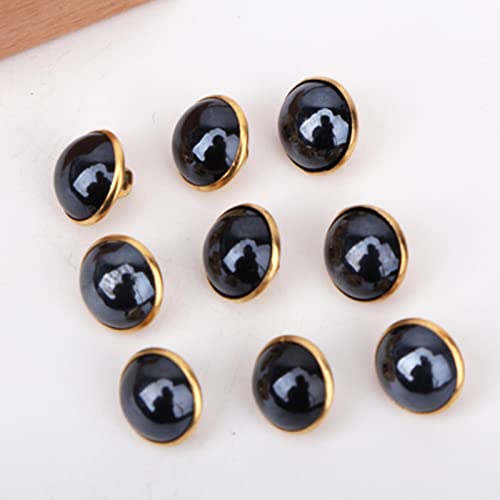 ALMLNLL Knöpfe für Basteln 50 Stück 10 mm Metallknöpfe Perlenknöpfe Kinderkleidung Nähen DIY Dekorieren Zubehör-Lila(Black) von ALMLNLL