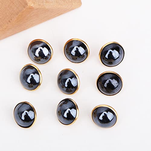 ALMLNLL Knöpfe für Basteln 50 Stück 10 mm Metallknöpfe Perlenknöpfe Kinderkleidung Nähen DIY Dekorieren Zubehör-Lila(Dark Blue) von ALMLNLL