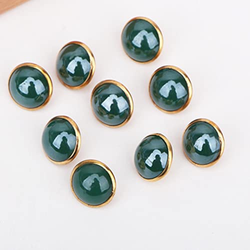 ALMLNLL Knöpfe für Basteln 50 Stück 10 mm Metallknöpfe Perlenknöpfe Kinderkleidung Nähen DIY Dekorieren Zubehör-Lila(Dark Green) von ALMLNLL