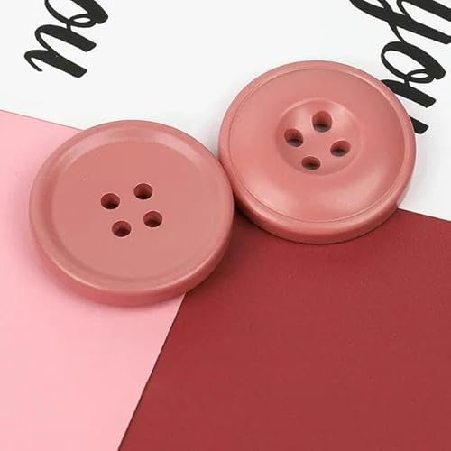 ALMLNLL Knöpfe für Basteln Neu 6 Stück Harz 4 Löcher Knöpfe Nähzubehör Größe komplett for Kleidung dekorative Knöpfe handgefertigt DIY-Weinrot-15 mm(Pink,23mm) von ALMLNLL