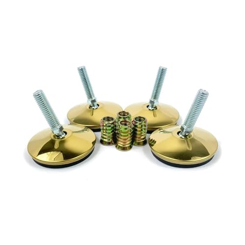 ALMLNLL Möbelbeine, 4 Stück drehbare Möbelbein-Nivellierfüße – verstellbare Nivellierfüße, Gleiter for Tische, Stühle, Schränke, Werkbänke, Regale, 2,36 x 1,75 Zoll, Gold ALMLNLL Möbelbeine, 4 Stück drehbare Möbelbein-Nivellierfüße – verstellbare Nivellierfüße, Gleiter for Tische, Stühle, Schränke, Werkbänke, Regale, 2,36 x 1,75 Zoll, Gold von ALMLNLL