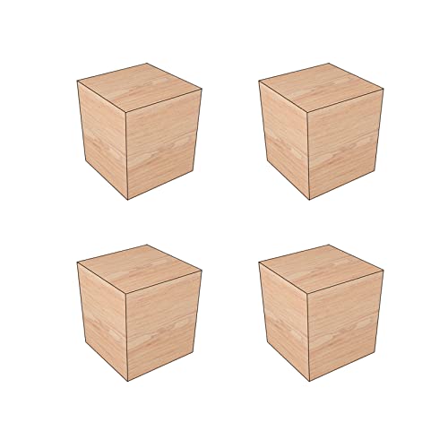 ALMLNLL Möbelbeine 4er-Pack Massivholz-Möbelbeine, natürliche quadratische Möbelerhöhungen aus Holz, Holzverlängerungen for Tische, Sofas, Sessel, Schränke von ALMLNLL