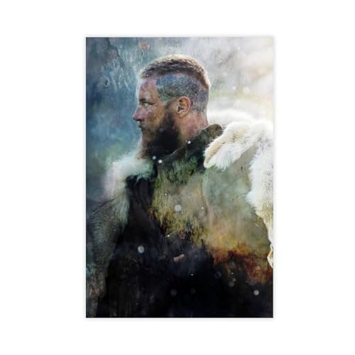 ALNILA Leinwand-Poster, Motiv: Wikinger Ragnar Lothbrok 1, Wandkunst, Dekordruck, Gemälde für Wohnzimmer, Schlafzimmer, Dekoration, ungerahmt, 50 x 75 cm von ALNILA