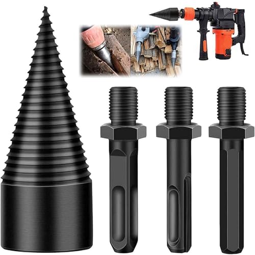 Sherem Easy Split Drill Bit Wood Splitter, Wood Splitting Drill Bit Heavy Duty, Sherem Easysplit Drill Bit 32mm/42mm, Shirem Easysplit Drill Bit, Removable Firewood Drill Bit Wood Splitter(32mm) von ALOEU