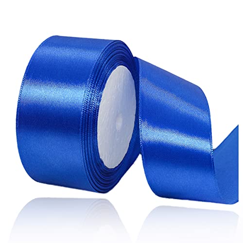 Geschenkband Blau 40mm Breit, 23 Meters Satinband Royalblau Geschenkbänder Stoff Schleifenband Dekoband zum Geschenkverpackung, Bastelarbeiten, Geburtstag und Hochzeitsdekoration von ALOHOVME