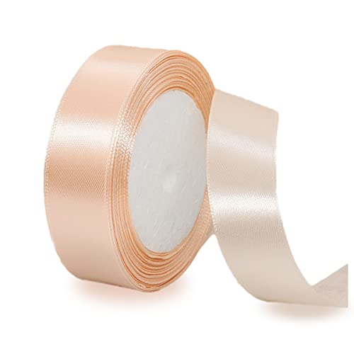 Geschenkband Champagner Rosa 20mm Breit, 23 Meters Satinband Champagner Rosa Geschenkbänder Stoff Schleifenband Dekoband zum Geschenkverpackung, Bastelarbeiten, Geburtstag und Hochzeitsdekor von ALOHOVME