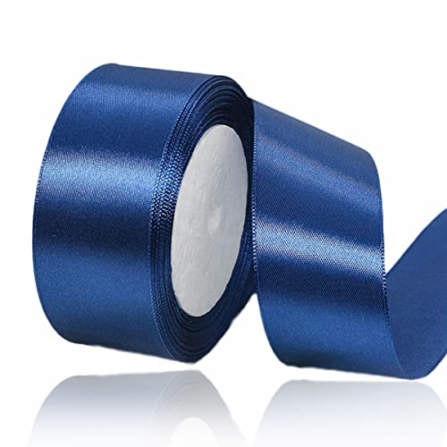 Geschenkband Dunkelblau 40mm Breit, 23 Meters Satinband Marineblau Geschenkbänder Stoff Schleifenband Dekoband zum Geschenkverpackung, Bastelarbeiten, Geburtstag und Hochzeitsdekoration von ALOHOVME