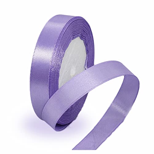 Geschenkband Hellviolett 15mm Breit, 23 Meters Satinband Helles Lila Geschenkbänder Stoff Schleifenband Dekoband zum Geschenkverpackung, Bastelarbeiten, Geburtstag und Hochzeitsdekoration von ALOHOVME