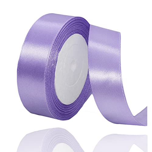 Geschenkband Hellviolett 20mm Breit, 23 Meters Satinband Helles Lila Geschenkbänder Stoff Schleifenband Dekoband zum Geschenkverpackung, Bastelarbeiten, Geburtstag und Hochzeitsdekoration von ALOHOVME