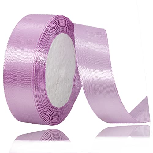 Geschenkband Lavendel 20mm Breit, 23 Meters Satinband Champagner Rosa Geschenkbänder Stoff Schleifenband Dekoband zum Geschenkverpackung, Bastelarbeiten, Geburtstag und Hochzeitsdekoration von ALOHOVME