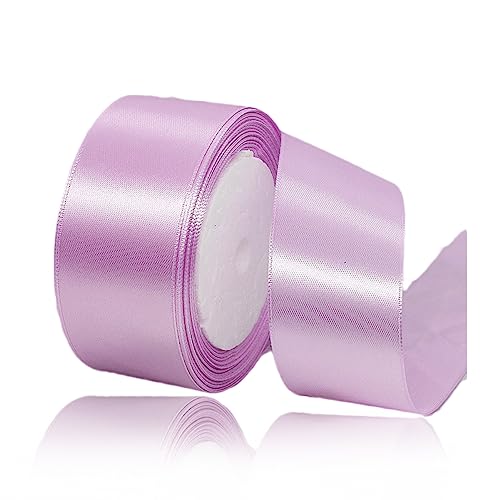 Geschenkband Lavendel 40mm Breit, 23 Meters Satinband Champagner Rosa Geschenkbänder Stoff Schleifenband Dekoband zum Geschenkverpackung, Bastelarbeiten, Geburtstag und Hochzeitsdekoration von ALOHOVME