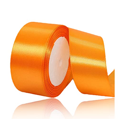 Geschenkband Orange 40mm Breit, 23 Meters Satinband Orange Geschenkbänder Stoff Schleifenband Dekoband zum Geschenkverpackung, Bastelarbeiten, Geburtstag und Hochzeitsdekoration von ALOHOVME