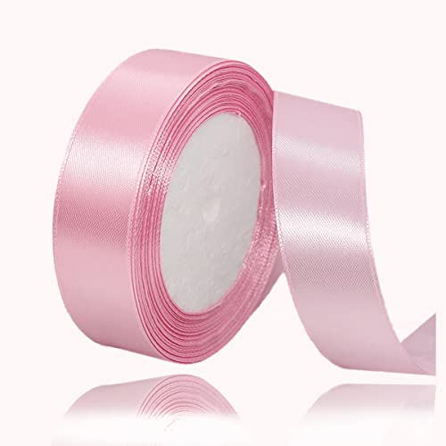 Geschenkband Rosa 25mm Breit, 23 Meters Satinband Rosa Geschenkbänder Stoff Schleifenband Dekoband zum Geschenkverpackung, Bastelarbeiten, Geburtstag und Hochzeitsdekoration von ALOHOVME