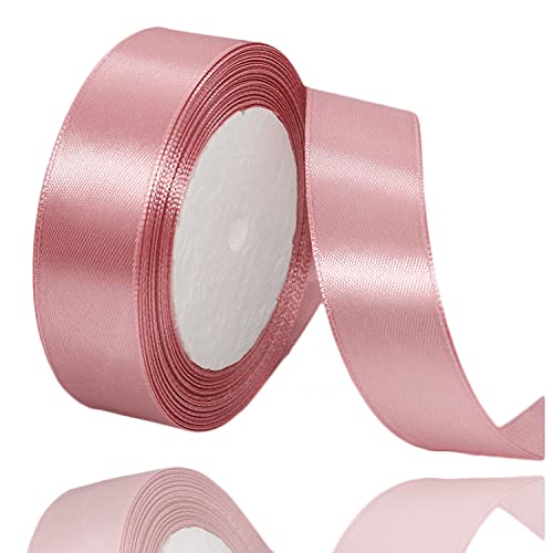 Geschenkband Roségold 20mm Breit, 23 Meters Satinband Rose Rosa Geschenkbänder Stoff Schleifenband Dekoband zum Geschenkverpackung, Bastelarbeiten, Geburtstag und Hochzeitsdekoration von ALOHOVME