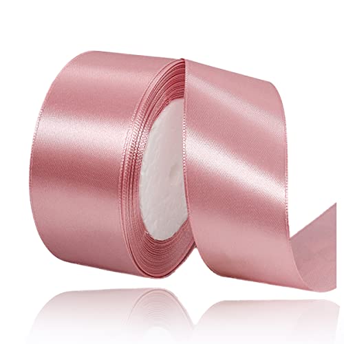 Geschenkband Roségold 40mm Breit, 23 Meters Satinband Rose Rosa Geschenkbänder Stoff Schleifenband Dekoband zum Geschenkverpackung, Bastelarbeiten, Geburtstag und Hochzeitsdekoration von ALOHOVME