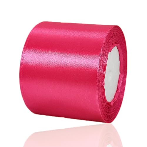 Hot Pink Ribbon 3 Inch x 22 Yards, Hot Pink Satin Fabric Ribbon for Flower Bouquets, Gift Wrapping, Wreaths, DIY Handicrafts, Bows Making, Baby Shower, Christmas Trees and Wedding Chair Decorations von ALOHOVME