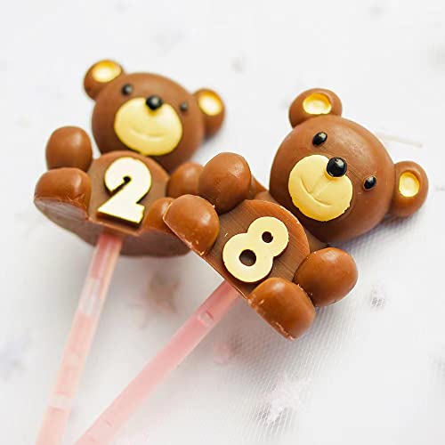 Geburtstagskerze Nummer 6 Zahlenkerze 6 3D Bear Form Deko für Torte Kuchen Geburtstag Feier Zahl 6 Tortendeko Geburtstag Kuchendeko für Partys Hochzeiten Firmenfeiern Jubiläen von ALOONEN