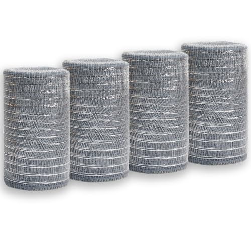 ALTIER Metallisches Deko-Mesh-Band, 15,2 cm x 40 m, silberfarben, Weihnachtsdekoration, Schleife, Kranz, Girlanden, Basteln, Blumenhandwerk von ALTIER