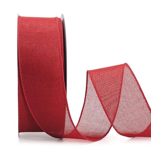 Altier Rotes Juteband mit Draht, 6,3 cm x 40 m, für Weihnachten, Heimdekoration, Geschenkverpackung, Schleife, Kranz, Basteln, Basteln von ALTIER