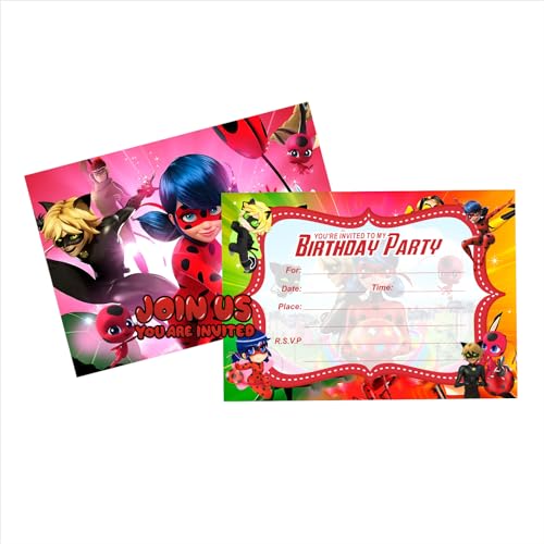 ALTMSTE Kinder-Geburtstagseinladungen, Party-Einladungen, Geburtstagsparty-Zubehör, Dekoration, 12 Stück von ALTMSTE