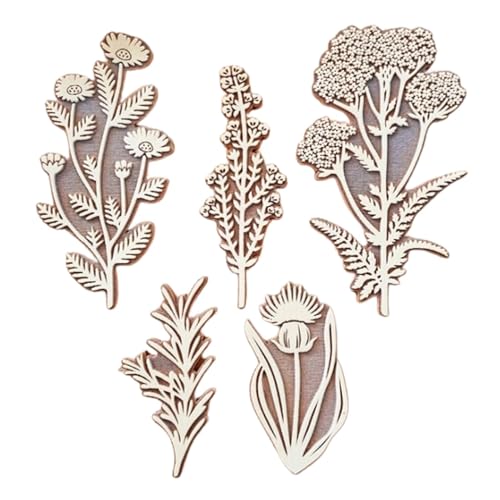 ALWIDA Botanische Stempel, dekorative Vintage-Blumen-Holzstempel – praktische, exquisite Blumenkunst-Stempel für Papier, Stoff, Wände von ALWIDA