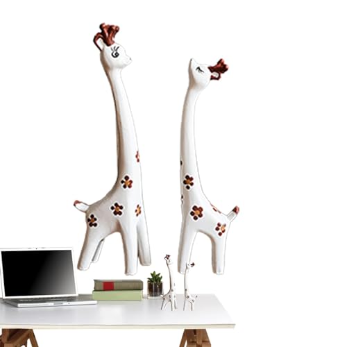 ALWIDA Giraffen-Skulptur – Holzstatue, Tier-Holzfigur, Tier-Kunststück für Wohnzimmer, ideal für TV-Schrank, Bücherregal, Eingangsdekoration von ALWIDA