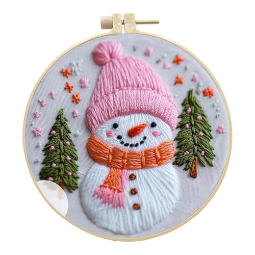 ALWIDA Weihnachts-Stickset, Handstickmuster, Ornament, Stick-Übungsset, Nadelspitzen-Set, dekorativ für Büros, Wohnzimmer von ALWIDA