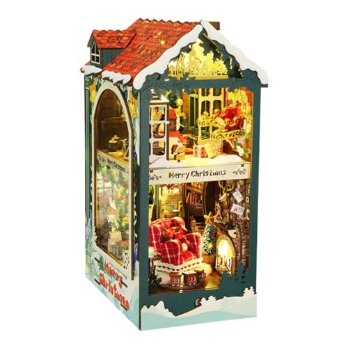 Book Nook Kit – Buchecken-Kits für Erwachsene | -Holzpuzzle-Buchstützen-Bastelset | Weihnachtsbuchecken | Weihnachtsbuchecken-Kit | Diorama-Kits für Jugendliche und Erwachsene, Buchecken-Dekoration, von ALWIDA