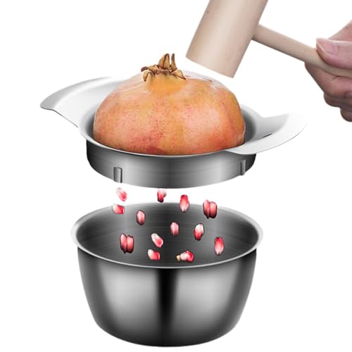 Granatapfel Schälwerkzeug Set - Edelstahl Granatapfel Schälmaschine mit Schüssel | Einfache Entfernung Küche Gadget für Granatapfel | Granatapfel Schäler Einfache Entfernung Küche Gadget für Zuhause von ALWIDA