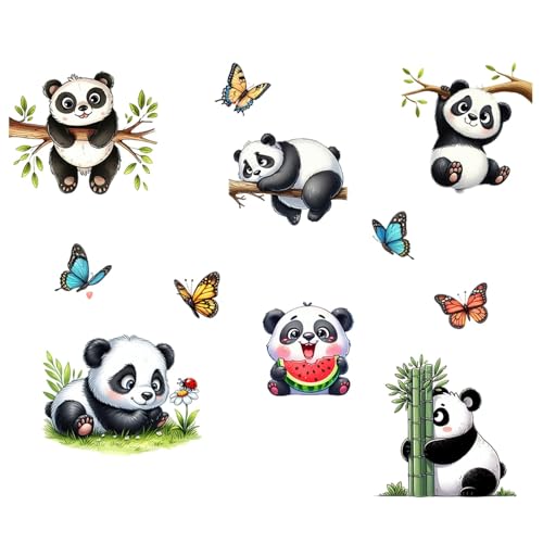 Panda Aufkleber, Panda Wandkunst, Cartoon Panda Wandaufkleber, Abnehmbare Tier Wandtattoo Wandaufkleber Home Decor, Wanddekoration Wasserfest, Selbstklebend Aufkleber für Kinderzimmer Wohnzimmer von ALWIDA