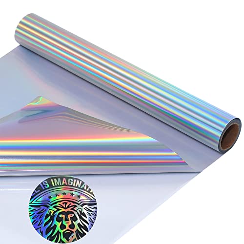 Regenbogen Plotterfolie Textil Holografische HTV 30.5cm x 214cm Holografische Vinylfolie Plotter Flexfolie für Cricut und Silhouette Cameo, Textilien Transferfolie zum Aufbügeln für DIY T-Shirt von ALXAZA