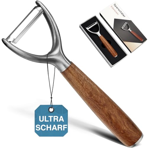 Sparschäler Premium 304 Edelstahl Upgrade, Multifunktions-Küchen Obst-Und Gemüse-Schäler Mit Echtem Holzgriff, Ultra-Scharfe, Robuste Klinge von ALYBSOO