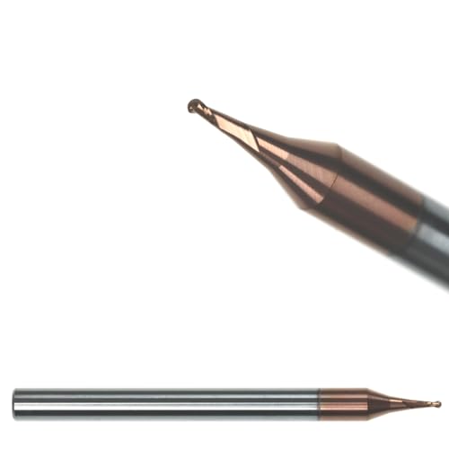 VHM Micro Radiusfräser ballnose end mill Mini Radiusfräser Ø 0,2-0,9 - VHM-TiSiN für Stähle, VA, Titan, R 0,3 / Ø 0,6 von AM-Zerspanungstechnik