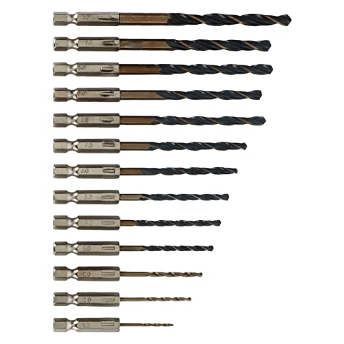 Drehbohrbit: Hex Shank Kobaltbohrer Bit Set mit Hochgeschwindigkeitsstahlkomponenten Reichen von 1,5 bis 6,5 mm für Holzplastik und Metall (13 Prozent). von AMAKO