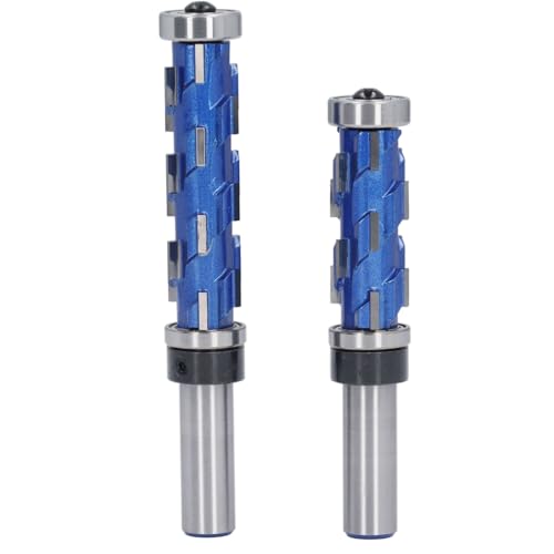 Flush Trim Router Bit, mit Oberem Unteren Lager, Spiral Trimmer Bit, 1/2in Schaft, 3/4in Durchmesser, Schneidelängen 1 bis 11/16 und 2 bis 9/16 für Präzise Gravur von AMAKO