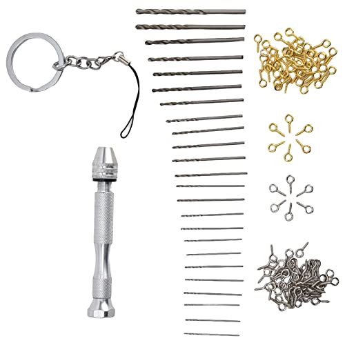 Hand Twist Bohrer, Schmuckbohrer Bit Set, Schlüsselring Anhängerwerkzeuge, Geeignet für Elektronische Baugruppen, Werkzeug, Modellherstellung, Wickeln, 126Pcs von AMAKO