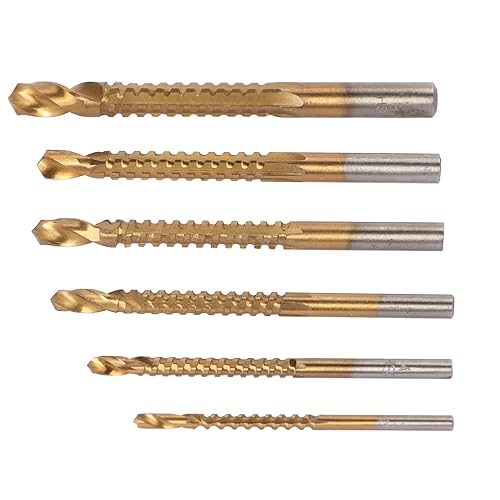 Spiralsägen Drillbit: para Brocas para Metal 6 Stcs von 3 bis 8 mm HSS Gezackte Seitenschneidbits für Holzmetallplastik, Hochwertige Metallbohrerbits von AMAKO