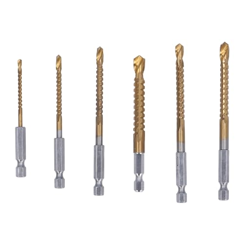 Universal- Sechskantschaftbohrer, Inklusive 3 mm, 4 mm, 5 mm, 6 mm, 6,5 mm und 8 mm Sechskantbohrer- Set, für Präzise Holzbearbeitung (6 Stück) von AMAKO