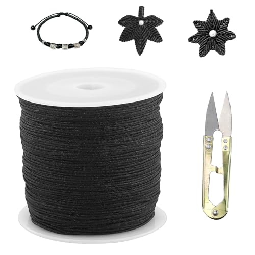 1 Nylonschnur 0.8mm x 100m Nylonfaden Nylon Perlenschnur Satinkordel, Makramee Schnur Nylonschnur für Armbänder Perlen Auffädeln Halskette Schmuckherstellung DIY Handwerk von AMANDELIZABE