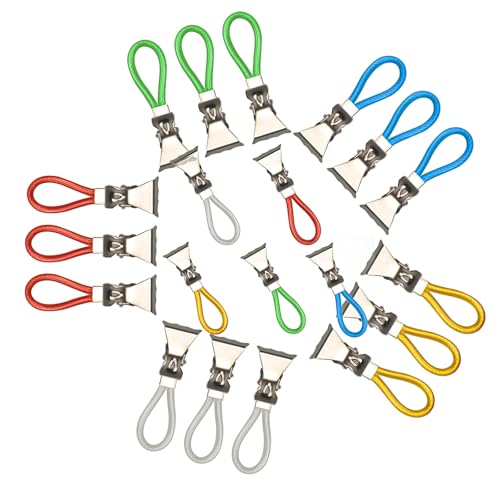 20 Stück Handtuchhalter Clips aus Kunststoff und verchromten Metall, Handtuch Klammer,Handtuch Clips zum Aufhängen,Handtuchclips Aufhänger Schlaufenhänger Klemmen Topflappen,Geschirrtücher (5 Farben) von AMANDELIZABE