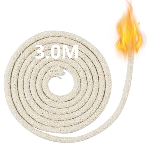 3 Meters für Öllampen, 4mm Candle Wick Kerzen Dochte Geflochtener Baumwoll Docht Light Dochte für Kerzen für Öllampen und Kerzen DIY handgefertigte Kerzenherstellung, 100cm*2 von AMANDELIZABE